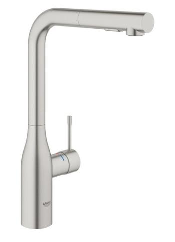 Drezová batéria GROHE Essence New s vyťahovacou sprškou supersteel 30270DC0