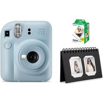 FujiFilm Instax Mini 12 Pastel Blue + mini film 20 ks fotiek + Instax desk album 40 Black (FTINFTMI1210)