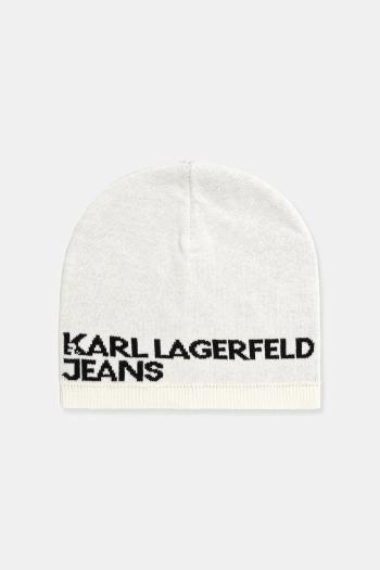 Bavlnená čiapka Karl Lagerfeld Jeans béžová farba, z tenkej pleteniny, bavlnené, A3M33113