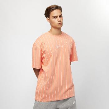 Tričko Karl Kani Small Signature Pinstripe Tee Coral White - S