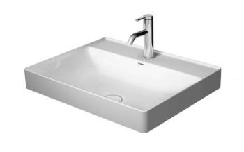 DURAVIT - DuraSquare Umývadlová misa, 60x47 cm, bez prepadu, s otvorom na batériu, DuraCeram, biela 2354600041