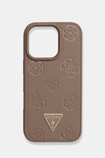 Puzdro na mobil Guess iPhone 16 Pro hnedá farba, GUHMP16LPGBTMW