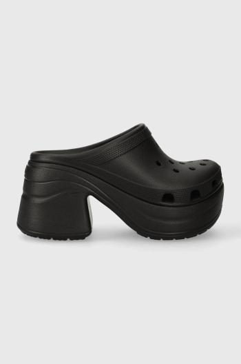 Šľapky Crocs Siren Clog dámske, čierna farba, na podpätku, 208547