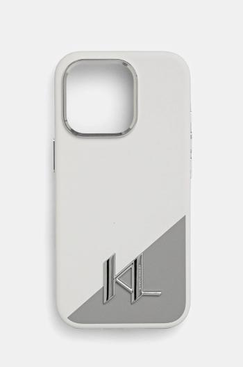 Puzdro na mobil Karl Lagerfeld iPhone 16 Pro 6.3 biela farba, KLHMP16LSCMKMPCH