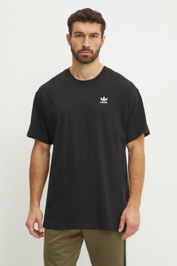 Bavlnené tričko adidas Originals Essential pánske, čierna farba, jednofarebné, JD0349
