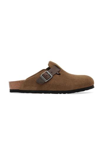 Semišové šľapky Birkenstock Boston hnedá farba, 1030667