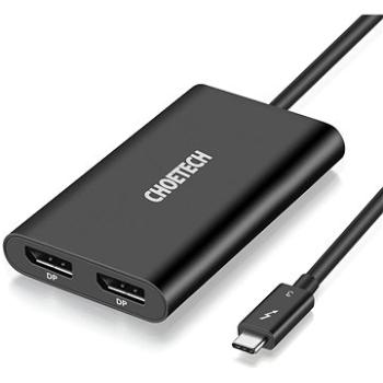 ChoeTech Thunderbolt 3 Type-C to Dual DisplayPort (DP) Adaptér Black (HUB-D03)