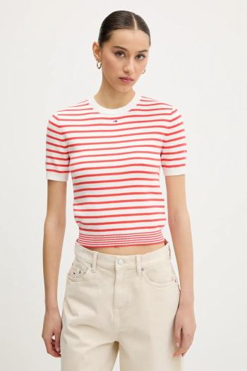 Bavlnený sveter Tommy Jeans žltá farba, tenký, DW0DW19336