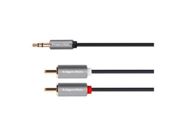 Kábel Jack 3.5mm stereo/2x Cinch 1,8m KRUGER & MATZ KM1214 Basic