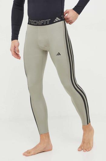 Tréningové legíny adidas Performance Techfit zelená farba, s nášivkou,  IR5711