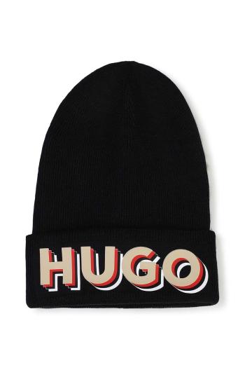 Detská čiapka HUGO čierna farba biela, G00287