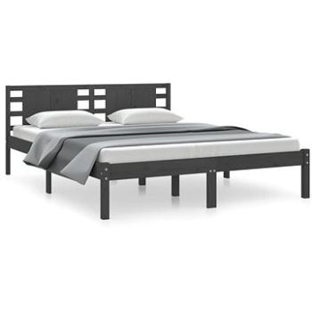 Rám postele sivý masívne drevo 150 × 200 cm King Size, 3104225