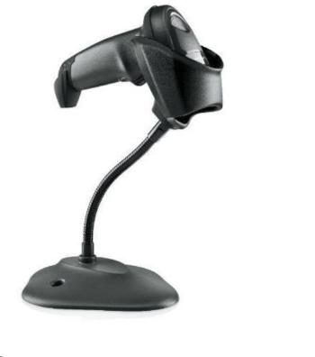 Zebra čtečka DS4608 SR 2D black + USB kabel DS4608-SR7U2100SGW, stojánek