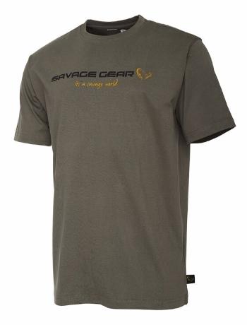 Savage Gear Tričko SG4 Logo T-Shirt Loden Green L