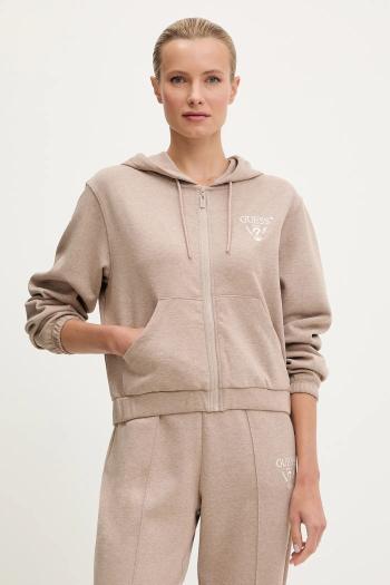 Mikina Guess ROBERTA čierna farba, s kapucňou, s nášivkou, V5RQ20 KC3D2