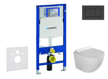GEBERIT - Duofix Set predstenovej inštalácie, klozetu Gaia a dosky softclose, tlačidlo Sigma30, matná čierna/čierna SANI11CA5103
