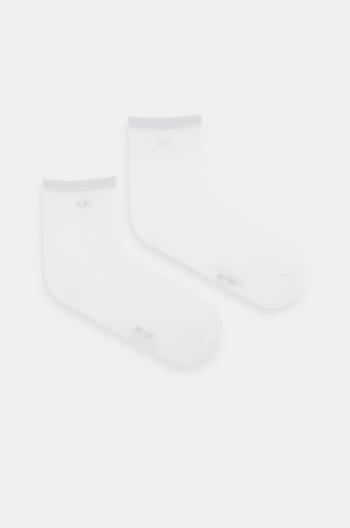 Ponožky Calvin Klein 2-pak dámske, biela farba, 701229680