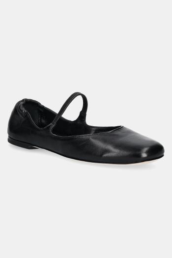 Kožené balerínky AGL Iris čierna farba, D834075PCSOFTY0000