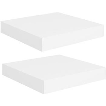 Shumee plávajúce nástenné 2 ks biele 23×23,5×3,8 cm MDF, 323803