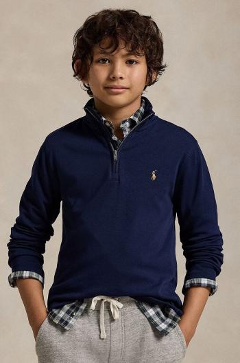 Detská bavlnená mikina Polo Ralph Lauren tmavomodrá farba, jednofarebná, 323952436001