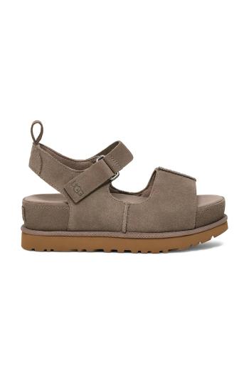 Sandále UGG Goldenstar Hi dámske, hnedá farba, na platforme, 1167356-SKP