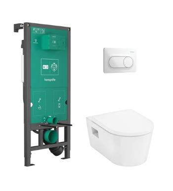 Závesný wc set Hansgrohe EluPura Original S do ľahkých stien / predstenová 60302450