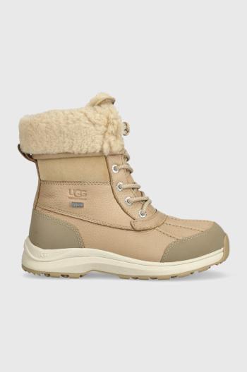 Kožená obuv UGG Adirondack Boot III dámska, béžová farba, na plochom podpätku, zateplené, 1095141