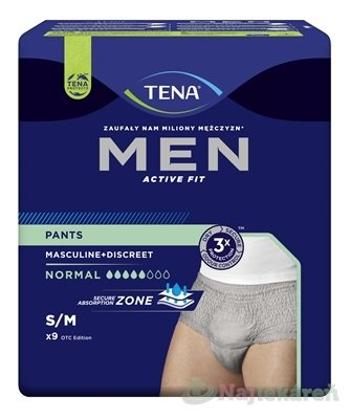 TENA Men Pants Normal Grey S/M pánske inkontinenčné spodné prádlo, sivé 9 ks