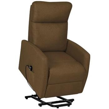 Zdvíhacie polohovacie kreslo hnedé textil, 329609