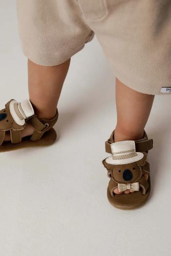 Detské kožené sandále Donsje Stelloux Sandals Groom hnedá farba, 1041302