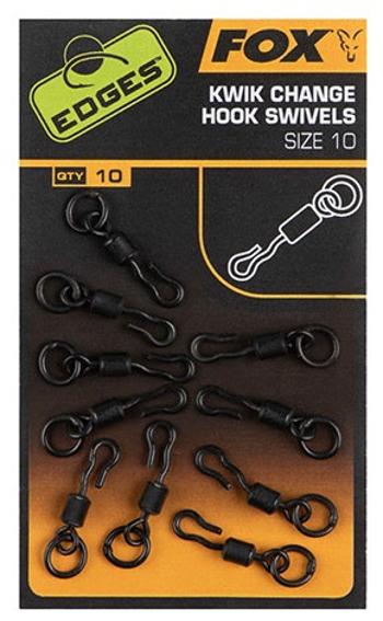 Fox obratlíky edges kwik change hook swivels - 10