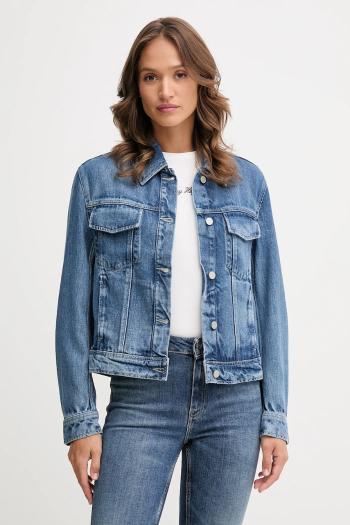 Rifľová bunda Tommy Hilfiger modrá farba, prechodná, WW0WW46485