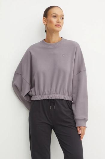 Bavlnená mikina adidas Originals Premium Essentials Sweater dámska, fialová farba, jednofarebná, IY9709