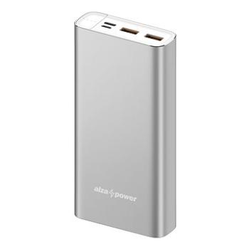 AlzaPower Metal 20 000 mAh Fast Charge + PD3.0 strieborná (APW-PBM20CFS)