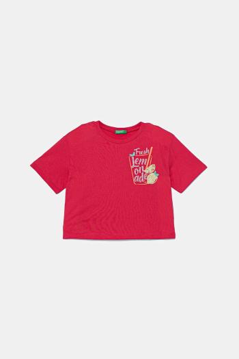 Detské bavlnené tričko United Colors of Benetton ružová farba, 35RYC10OZ