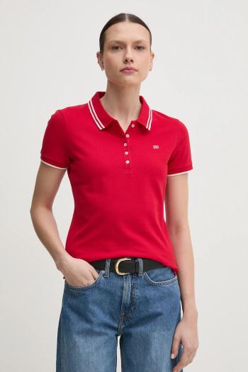 Polo tričko Tommy Hilfiger dámske, červená farba, WW0WW44517