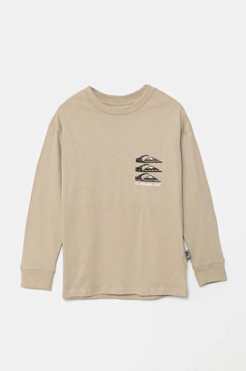 Detská bavlnená košeľa s dlhým rukávom Quiksilver VINTAGE MIX LS béžová farba, s potlačou, EQBZT04799