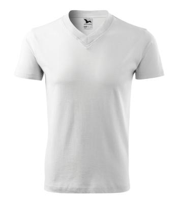 MALFINI Tričko V-neck - Biela | XXL