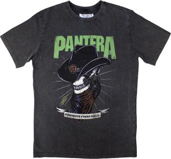 Pantera Tričko Skeleton Cowboy Stone Wash Unisex Charcoal Grey XL