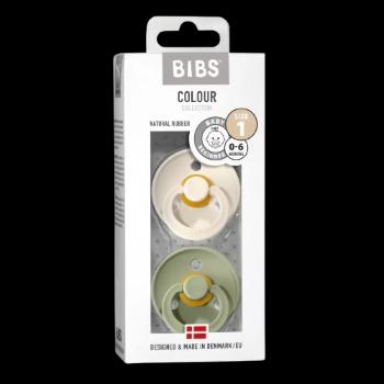 BIBS De Lux Cumlíky z prírodného kaučuku - , veľkosť 1, Ivory/Sage 2 ks