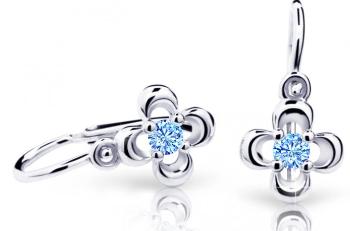 Cutie Jewellery Detské náušnice z bieleho zlata C2013-10-X-2 svetlo modrá
