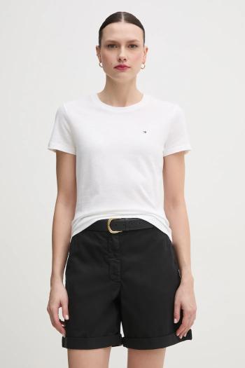 Bavlnené tričko Tommy Hilfiger dámske, biela farba, WW0WW44433