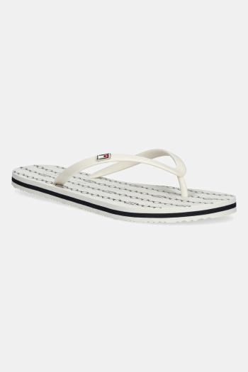 Šľapky Tommy Hilfiger HILFIGER STRAP BEACH SANDAL béžová farba, na plochom podpätku, FW0FW08518