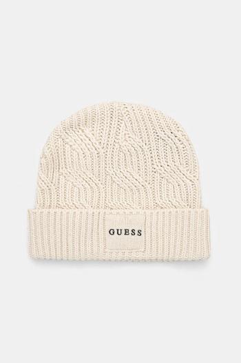 Čiapka s prímesou vlny Guess CABLE BEANIE béžová farba, z hrubej pleteniny, M4BZ10.Z3HD1