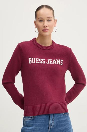 Bavlnený sveter Guess Jeans bordová farba, W4BR10 Z3HM1