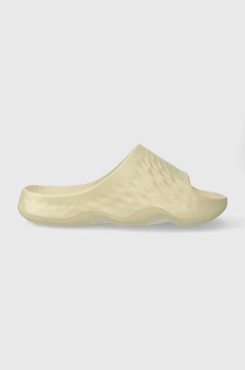 Šľapky New Balance SUFHUPC3 béžová farba