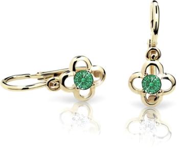 Cutie Jewellery Zlaté detské náušnice C1944-10-X-1 zelená