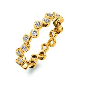 Hot Diamonds Luxusný pozlátený prsteň s topazami a diamantom Gemstone DR294 52 mm