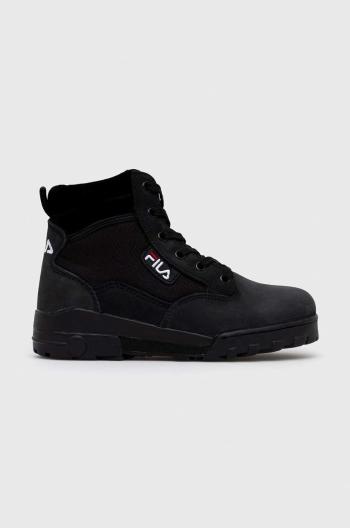 Workery Fila Grunge dámske, čierna farba, na platforme,