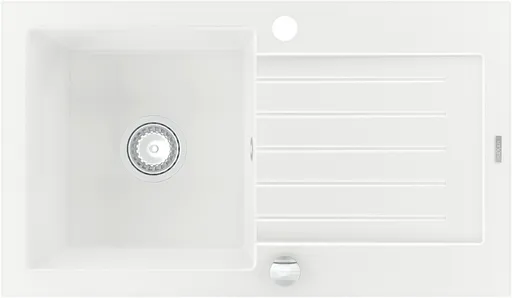 MEXEN MEXEN - Pablo granitový drez 1 s odkvapkávačom 752x436 mm, biela 6510751010-20
